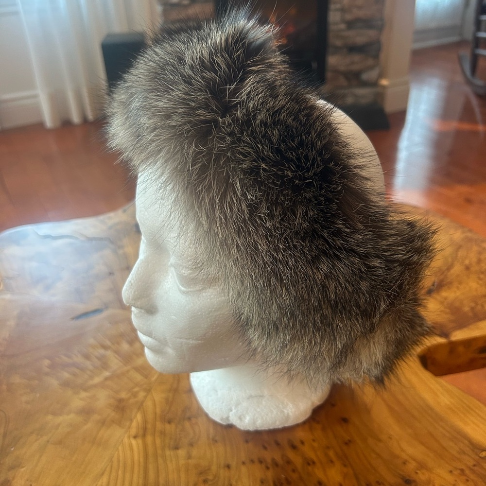 Luxurious Genuine Black Silver Fox Fur Headband 🤍